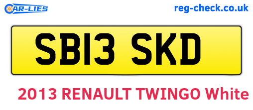 SB13SKD are the vehicle registration plates.