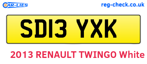 SD13YXK are the vehicle registration plates.