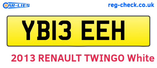 YB13EEH are the vehicle registration plates.