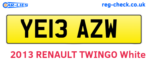 YE13AZW are the vehicle registration plates.
