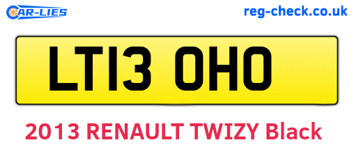 LT13OHO are the vehicle registration plates.
