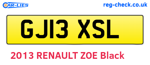 GJ13XSL are the vehicle registration plates.