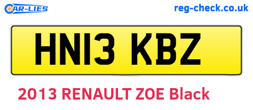HN13KBZ are the vehicle registration plates.