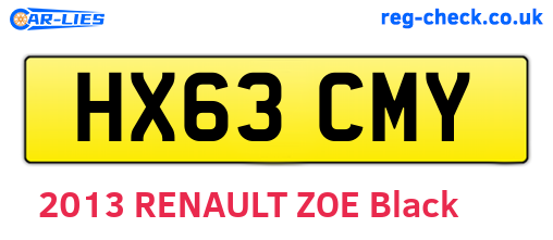 HX63CMY are the vehicle registration plates.