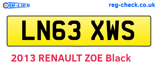 LN63XWS are the vehicle registration plates.