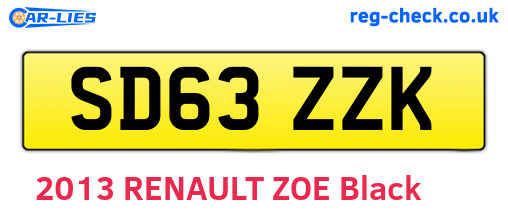 SD63ZZK are the vehicle registration plates.