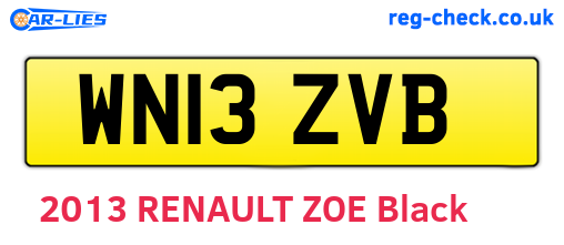 WN13ZVB are the vehicle registration plates.