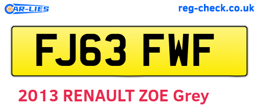 FJ63FWF are the vehicle registration plates.