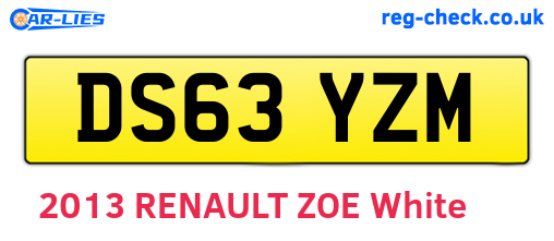 DS63YZM are the vehicle registration plates.
