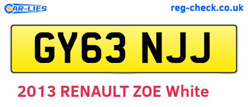 GY63NJJ are the vehicle registration plates.