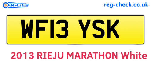 WF13YSK are the vehicle registration plates.