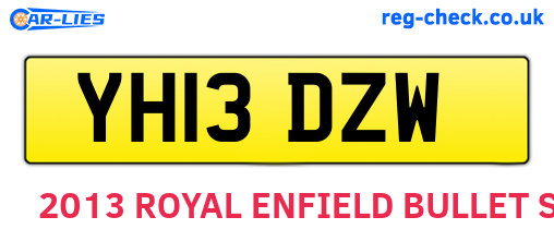 YH13DZW are the vehicle registration plates.