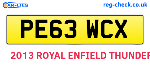 PE63WCX are the vehicle registration plates.