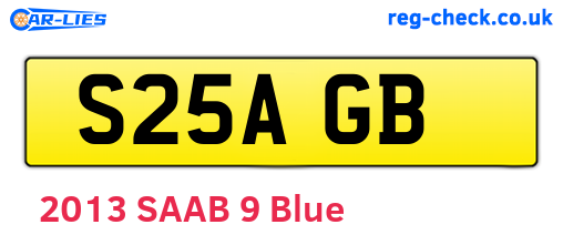 S25AGB are the vehicle registration plates.