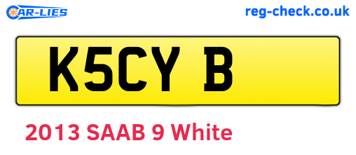 K5CYB are the vehicle registration plates.