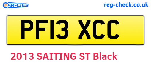 PF13XCC are the vehicle registration plates.