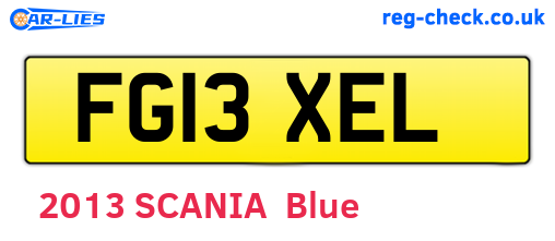 FG13XEL are the vehicle registration plates.