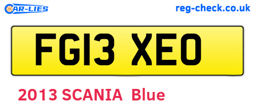 FG13XEO are the vehicle registration plates.
