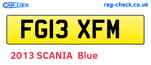 FG13XFM are the vehicle registration plates.