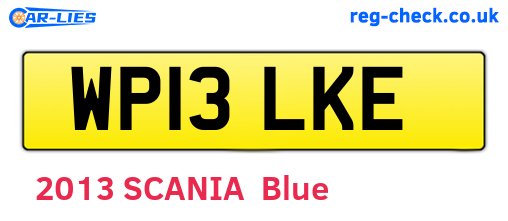 WP13LKE are the vehicle registration plates.
