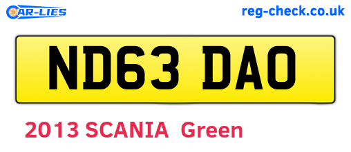 ND63DAO are the vehicle registration plates.