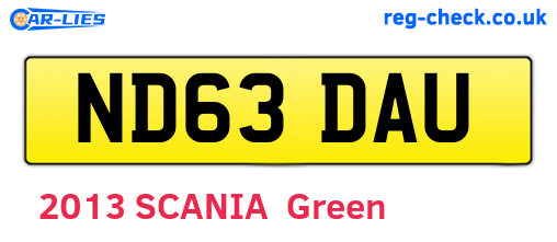 ND63DAU are the vehicle registration plates.