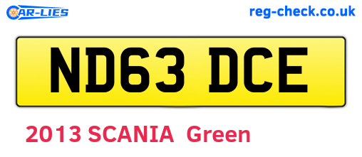 ND63DCE are the vehicle registration plates.