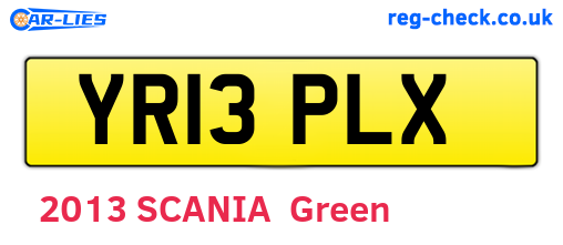 YR13PLX are the vehicle registration plates.