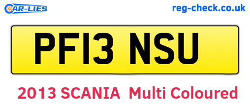 PF13NSU are the vehicle registration plates.
