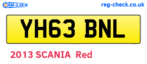 YH63BNL are the vehicle registration plates.