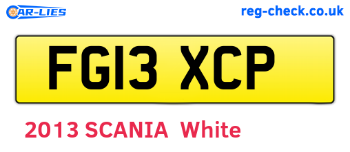 FG13XCP are the vehicle registration plates.
