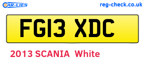FG13XDC are the vehicle registration plates.