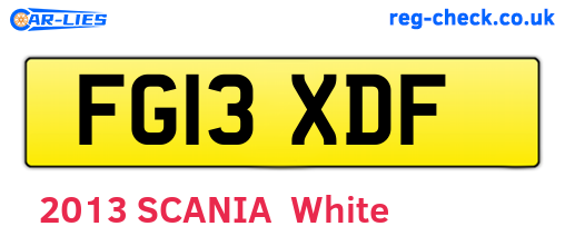 FG13XDF are the vehicle registration plates.