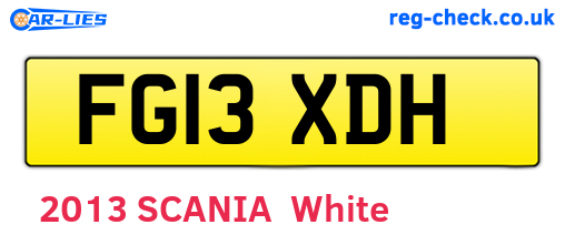 FG13XDH are the vehicle registration plates.