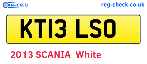 KT13LSO are the vehicle registration plates.
