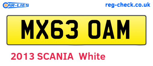 MX63OAM are the vehicle registration plates.