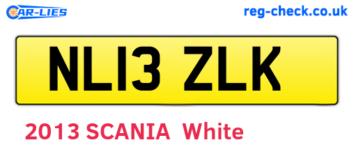 NL13ZLK are the vehicle registration plates.