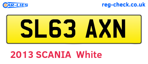 SL63AXN are the vehicle registration plates.