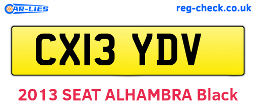 CX13YDV are the vehicle registration plates.