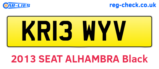 KR13WYV are the vehicle registration plates.