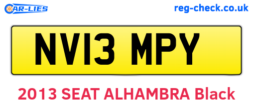 NV13MPY are the vehicle registration plates.