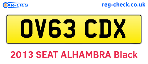 OV63CDX are the vehicle registration plates.