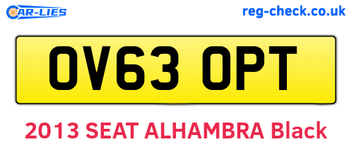 OV63OPT are the vehicle registration plates.