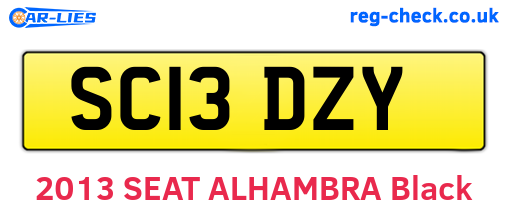 SC13DZY are the vehicle registration plates.