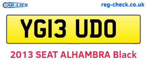 YG13UDO are the vehicle registration plates.