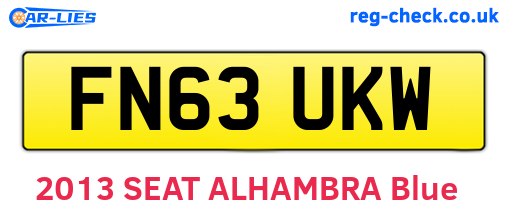 FN63UKW are the vehicle registration plates.