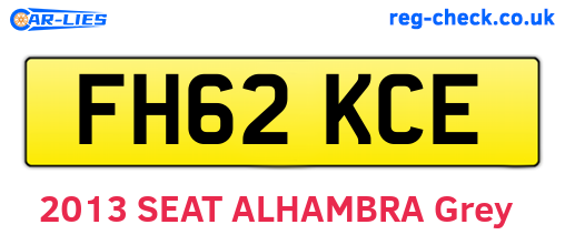 FH62KCE are the vehicle registration plates.