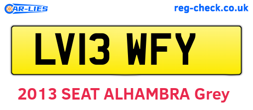 LV13WFY are the vehicle registration plates.