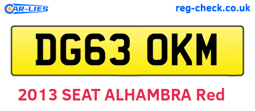 DG63OKM are the vehicle registration plates.