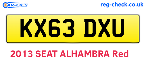KX63DXU are the vehicle registration plates.